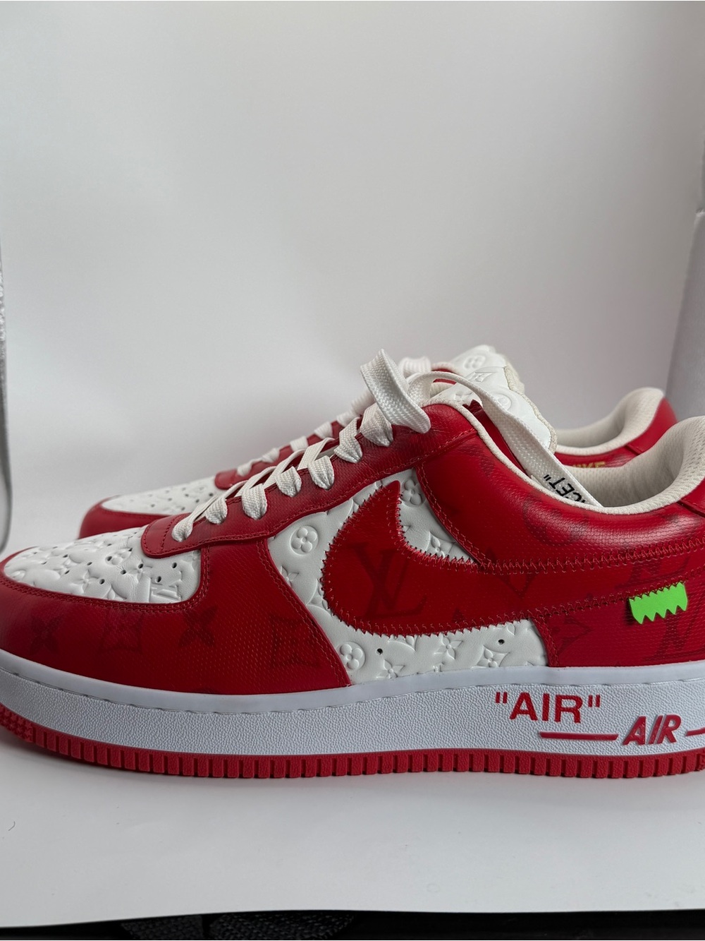 Louis Vuitton x Nike Air Force 1 Low White Red Virgil Abloh Men’s Size 9 - Picture 5 of 16